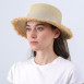 Капелюх канотьє жіночий з стрічкою-бантом рафія бежевий ПЕРТ 819-238, фото 4