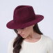 Шляпа федора женская с ремешком фетр бордовая МЕДОУ 919-822, фото 5
