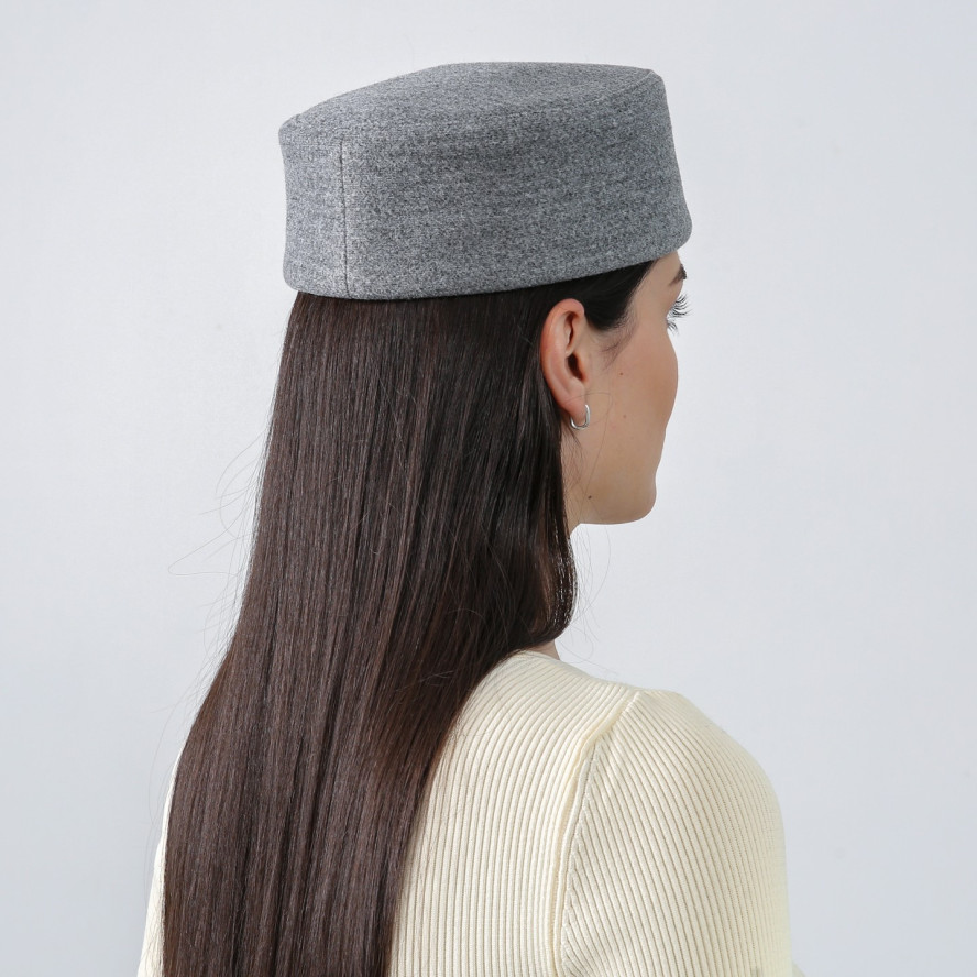 Шляпа таблетка женская шерсть серая ТЕМАРИ 953-659, фото 4