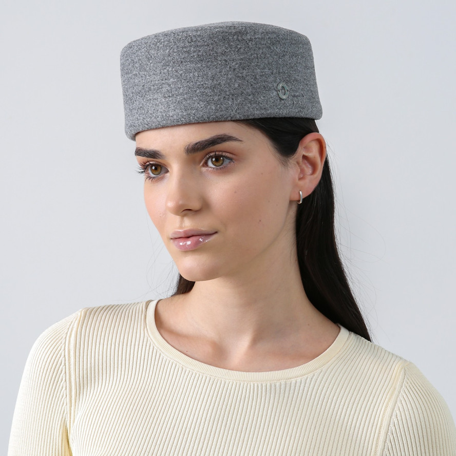 Шляпа таблетка женская шерсть серая ТЕМАРИ 953-659, фото 3