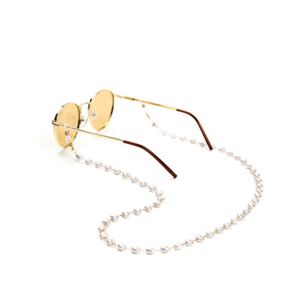 Ланцюжок для окулярів металевий з перлинними серцями 776-524