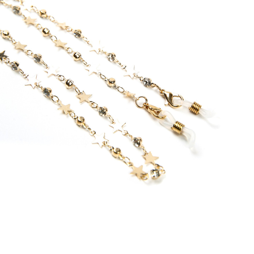 Ланцюжок для окулярів металевий зірки та камінці 776-616, фото 3