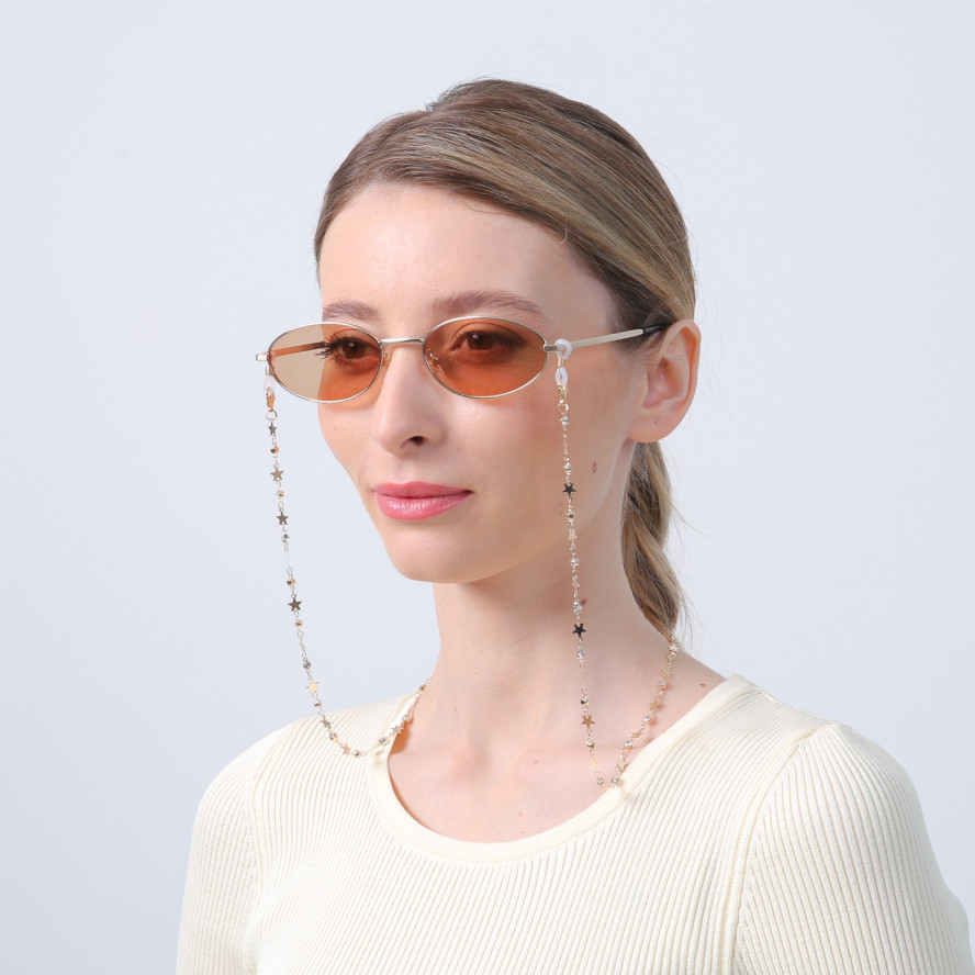 Ланцюжок для окулярів металевий зірки та камінці 776-616, фото 4