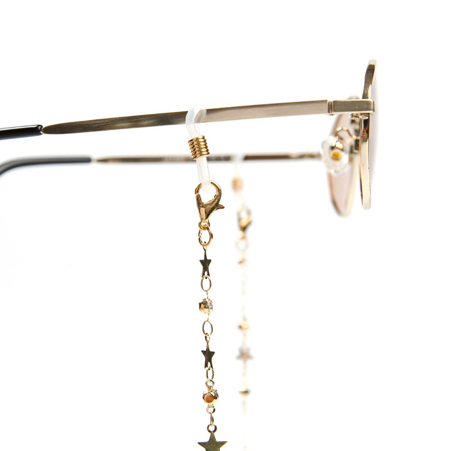 Ланцюжок для окулярів металевий зірки та камінці 776-616, фото 2