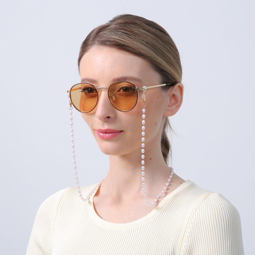  Ланцюжок для окулярів металевий овальні перлини 776-630, фото 4