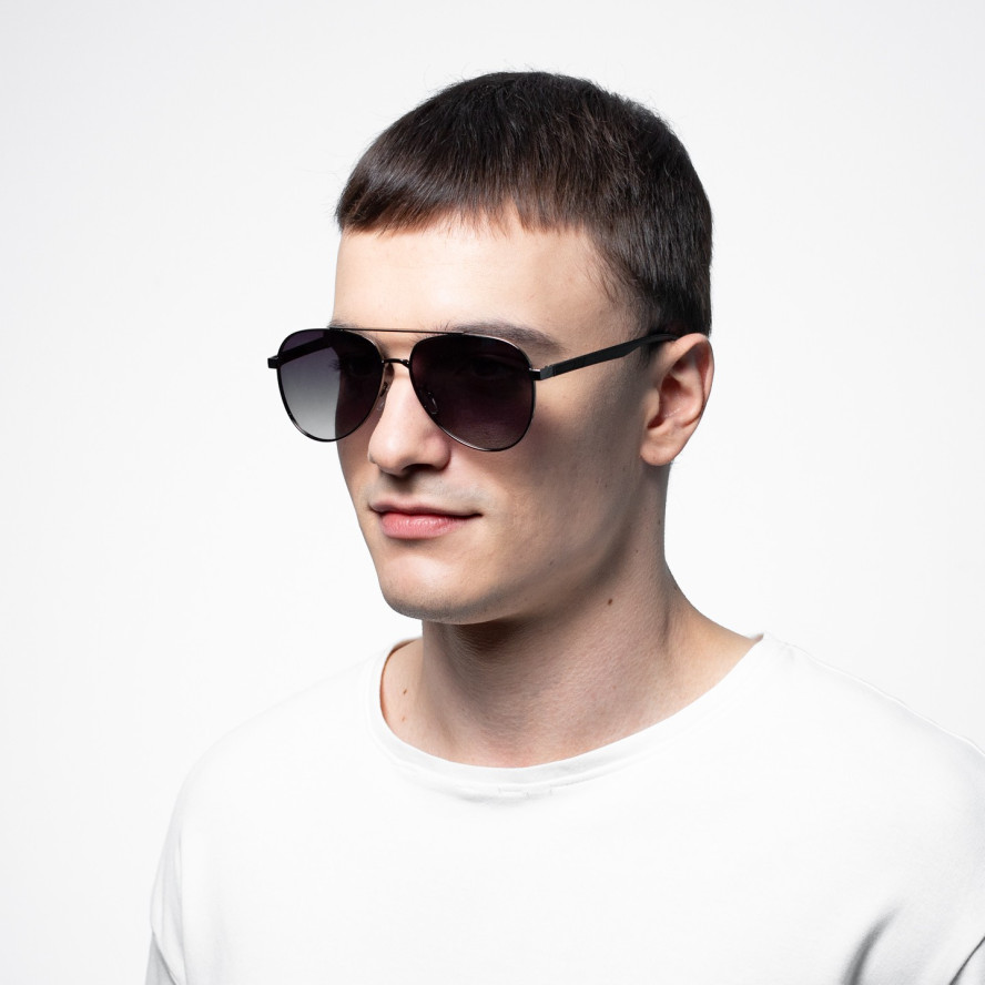 Сонцезахисні окуляри з поляризацією Авіатори чоловічі 472-174, фото 4