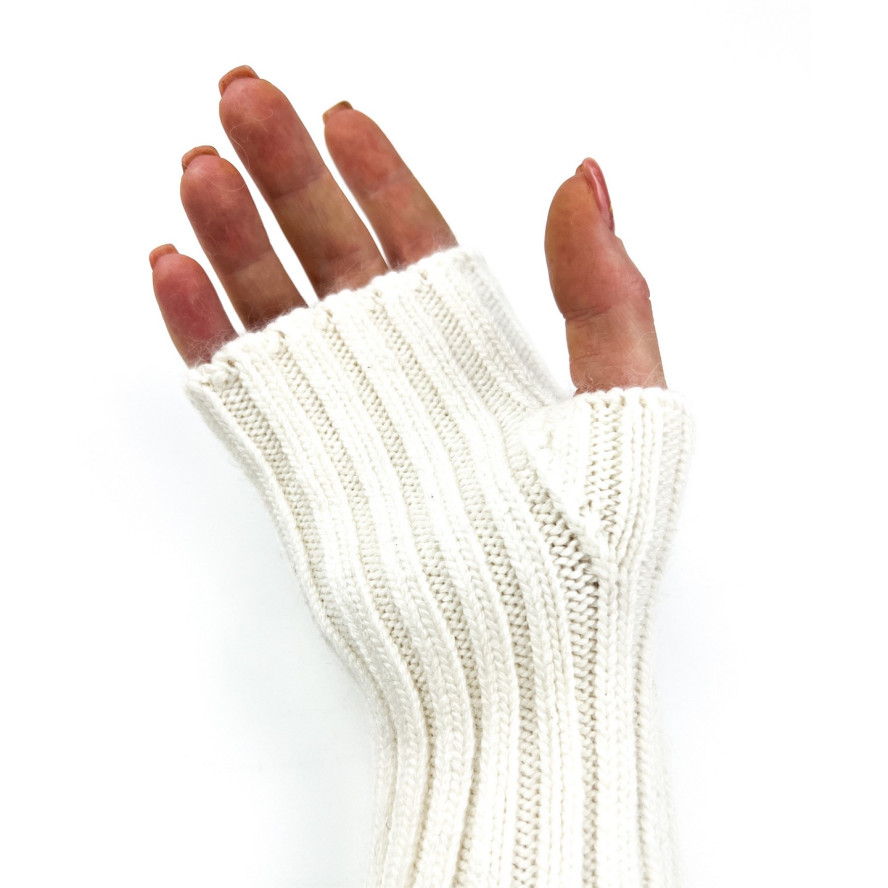 Мітенки жіночі вовна білі MARLEN 255-258, фото 4