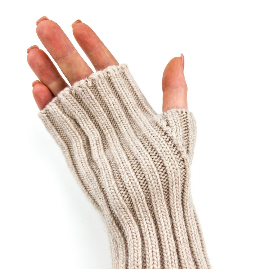 Мітенки жіночі вовна бежеві MARLEN 255-265, фото 4