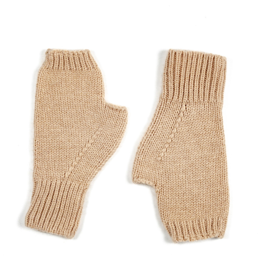 Митенки женские вискоза с ангорой бежевые ДАНА 584-204, фото 2