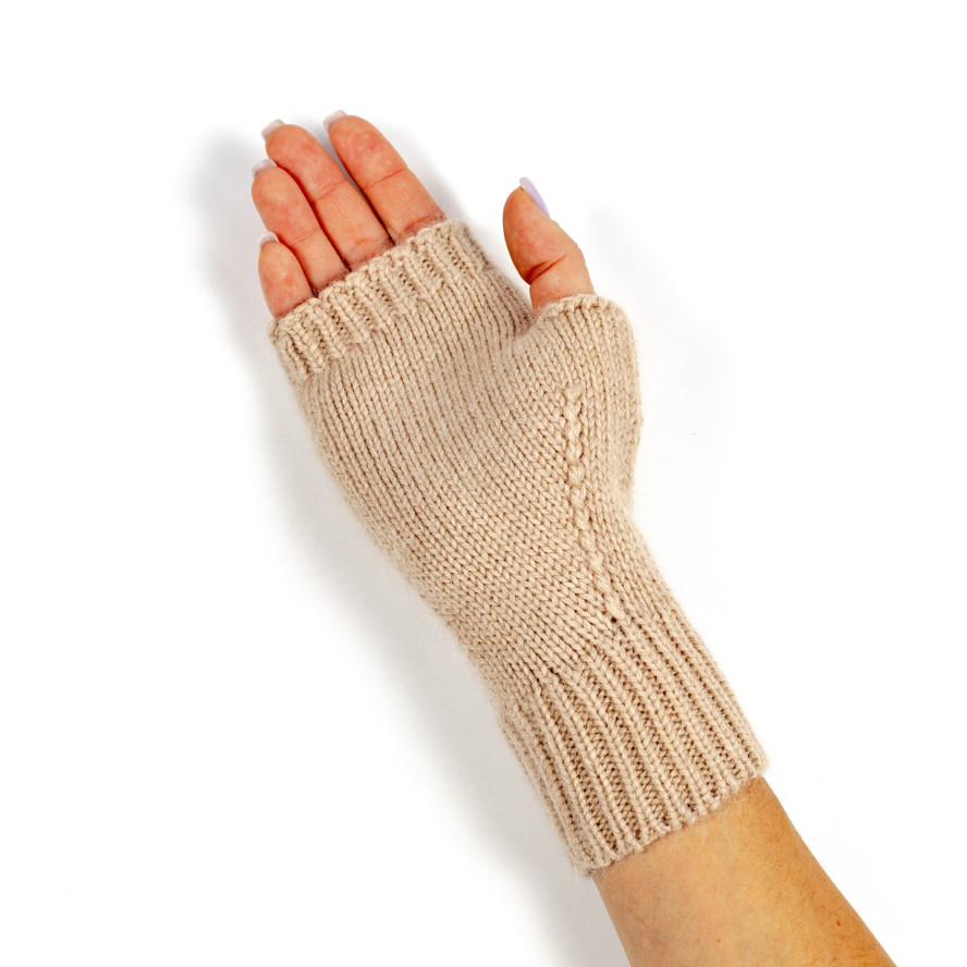 Митенки женские вискоза с ангорой бежевые ДАНА 584-204, фото 4