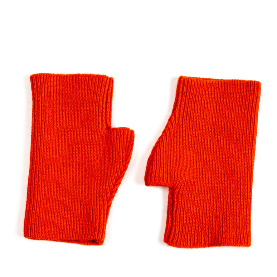 Митенки женские шерсть оранжевые МИШЕЛЬ 586-260, фото 2