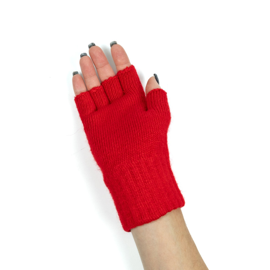 Мітенки жіночі вовна червоні МЕЛОРА 621-732, фото 4