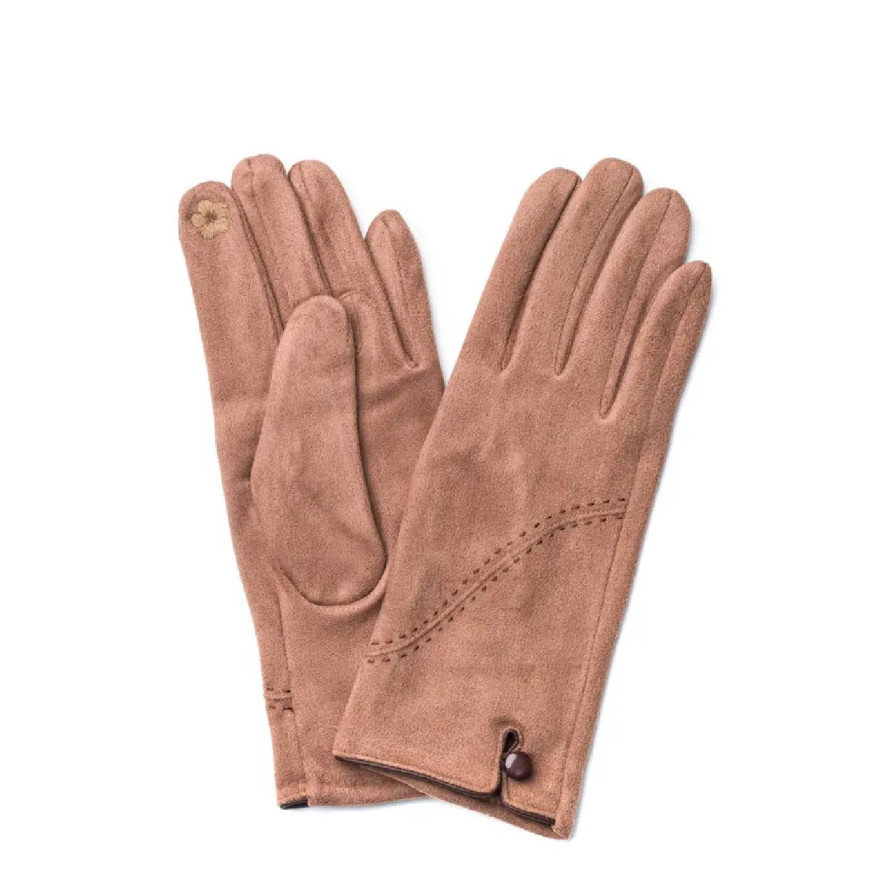 Рукавички Smart Touch жіночі екозамш коричневі ВІРДЖИНІЯ 688-774, фото 1