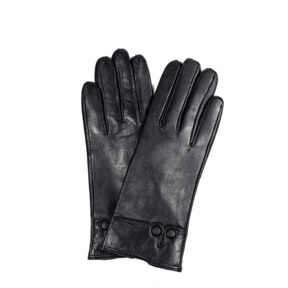 Рукавички жіночі шкіра чорні ТЕКНА 324-145 Рукавички жіночі шкіра чорні ТЕКНА 324-145