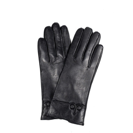 Рукавички жіночі шкіра чорні ТЕКНА 324-145 Рукавички жіночі шкіра чорні ТЕКНА 324-145