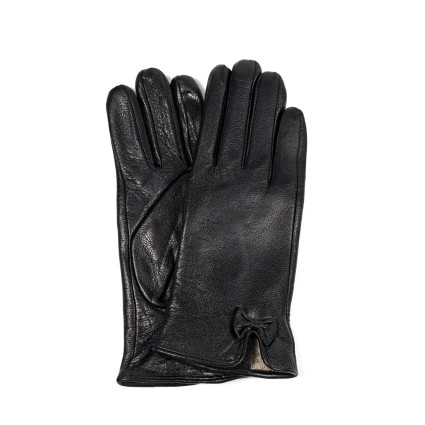 Рукавички жіночі шкіра чорні ІРІДІС 585-461