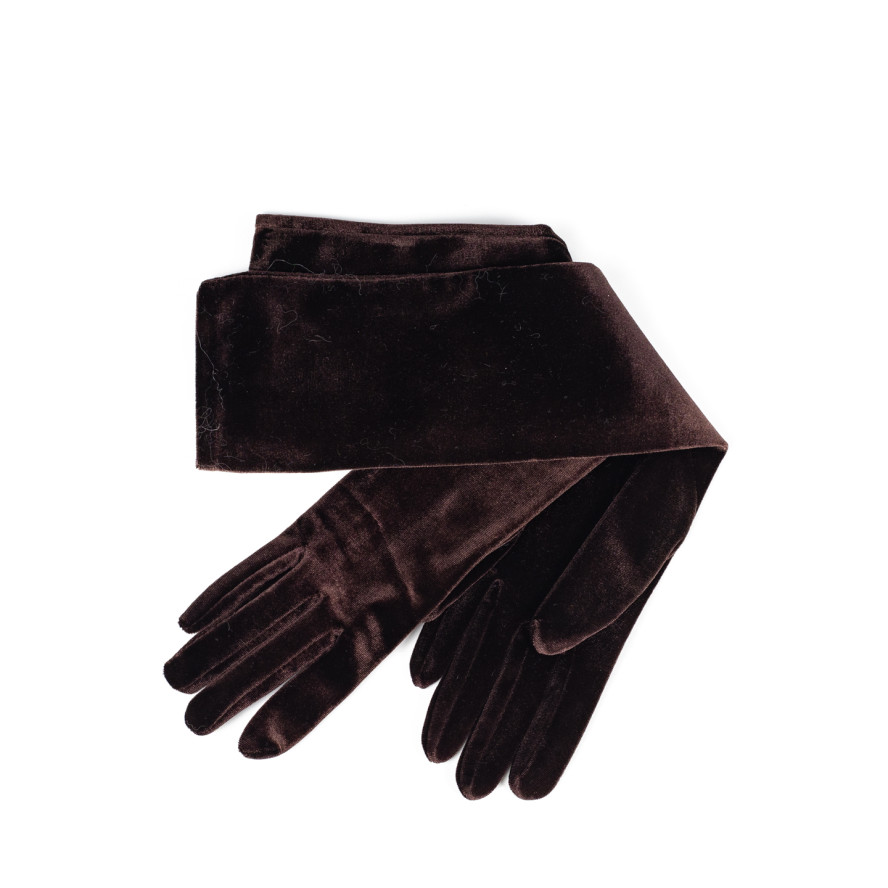 Рукавички жіночі довгі велюр коричневі ХЕЛЕН 688-804, фото 3