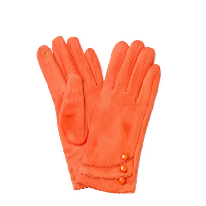 Перчатки Smart Touch женские экозамш оранжевые БЕТТИ 688-521