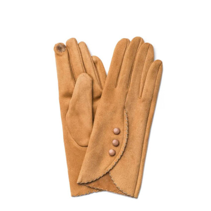 Рукавички Smart Touch жіночі екозамш жовті АМАТА 688-668