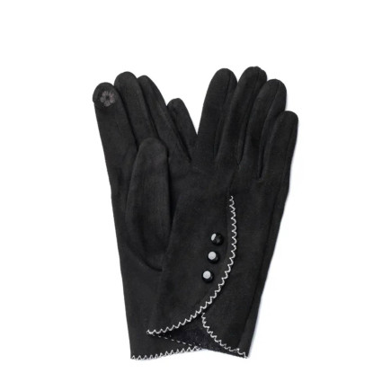 Рукавички Smart Touch жіночі екозамш чорні АМАТА 688-699 Рукавички Smart Touch жіночі екозамш чорні АМАТА 688-699