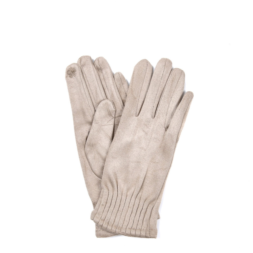 Перчатки Smart Touch женские экозамш бежевые КИАНА 924-833, фото 1