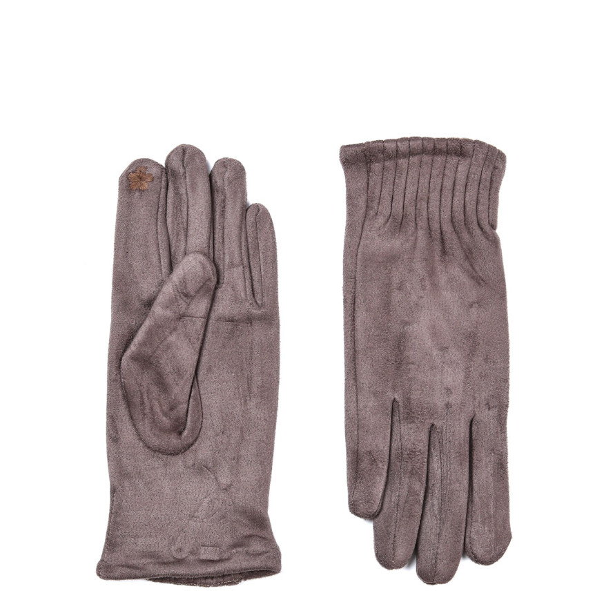 Перчатки Smart Touch женские экозамш коричневые КИАНА 924-857, фото 2