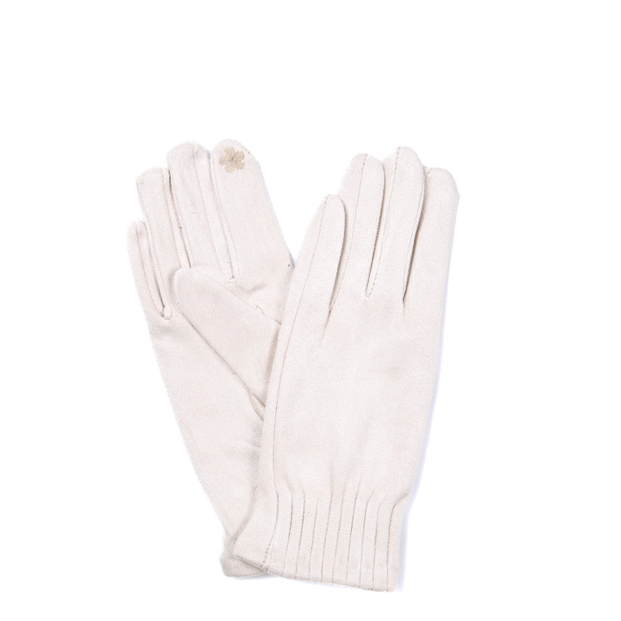 Перчатки Smart Touch женские экозамш молочные КИАНА 924-864, фото 1