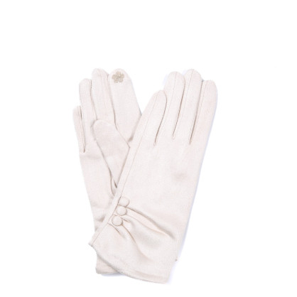 Рукавички Smart Touch жіночі екозамш молочні ЖУАНА 925-038