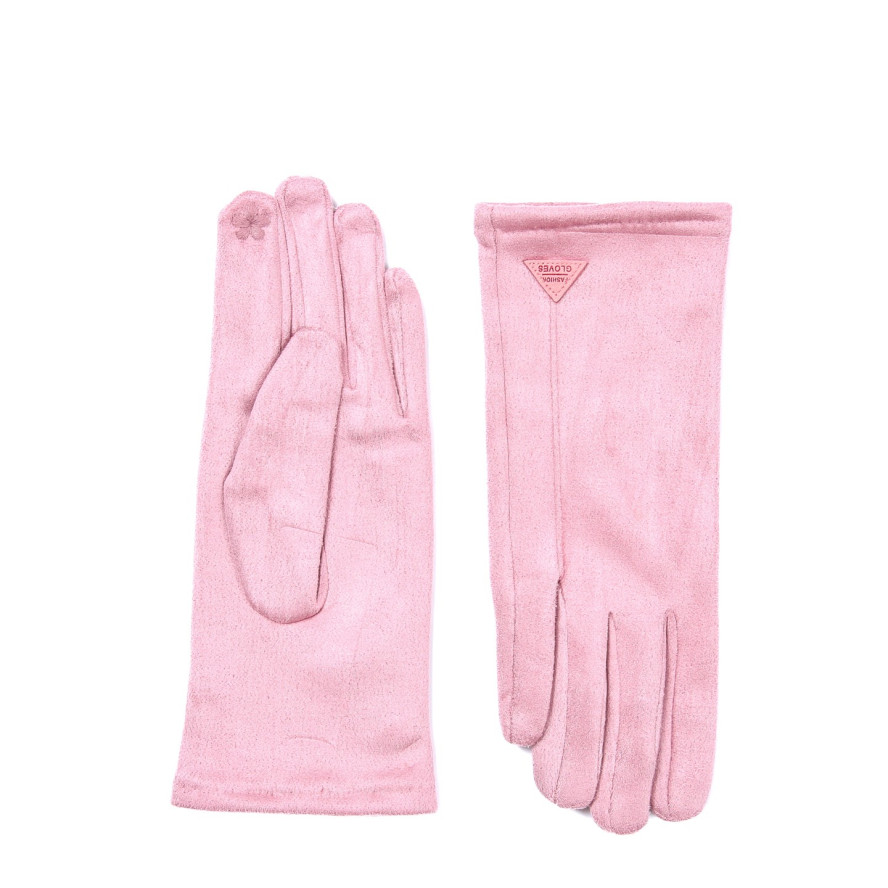 Рукавички Smart Touch жіночі екозамш рожеві ОЛЕСЯ 925-120, фото 2