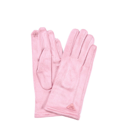 Рукавички Smart Touch жіночі екозамш рожеві ОЛЕСЯ 925-120