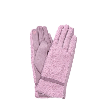 Рукавички Smart Touch жіночі штучне хутро каракуль / екозамш фіолетові ЕЛІЗ 927-704 Рукавички Smart Touch жіночі штучне хутро каракуль / екозамш фіолетові ЕЛІЗ 927-704