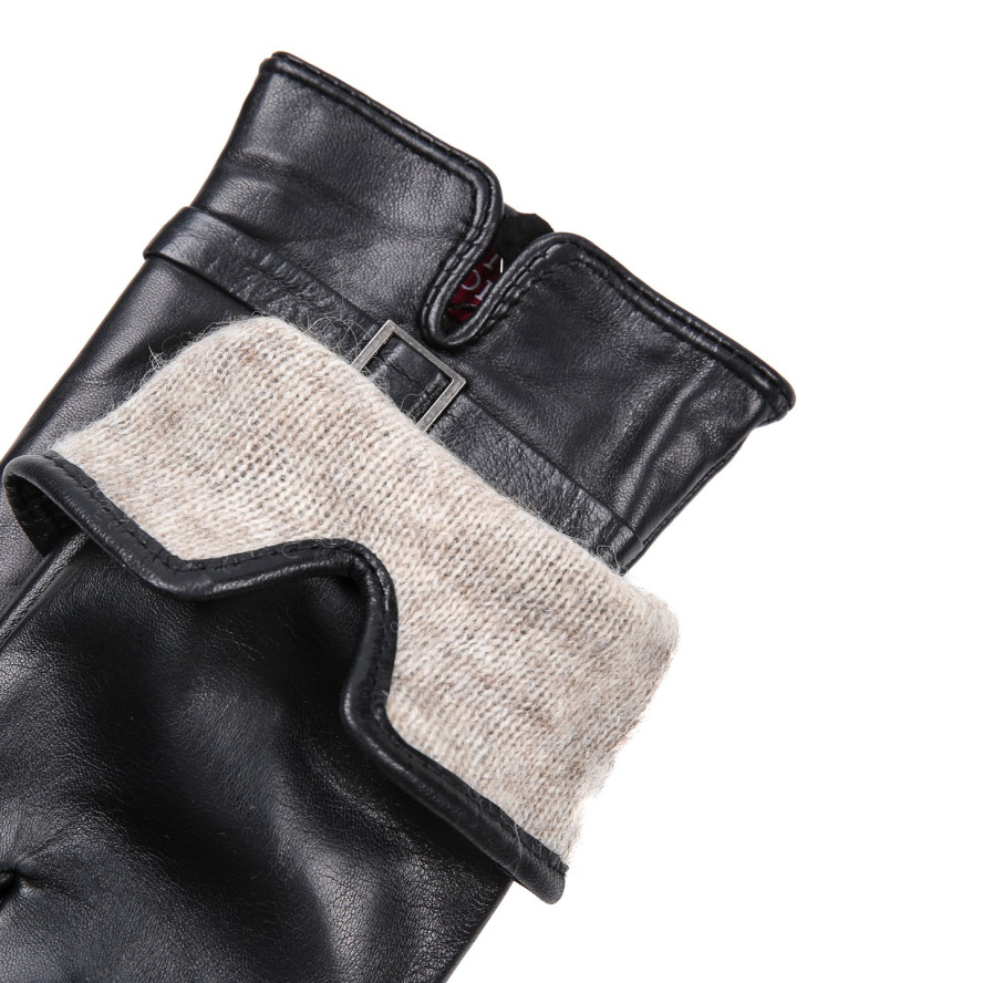 Рукавички сенсорні жіночі шкіра чорні КЛУЗО 929-173, фото 3