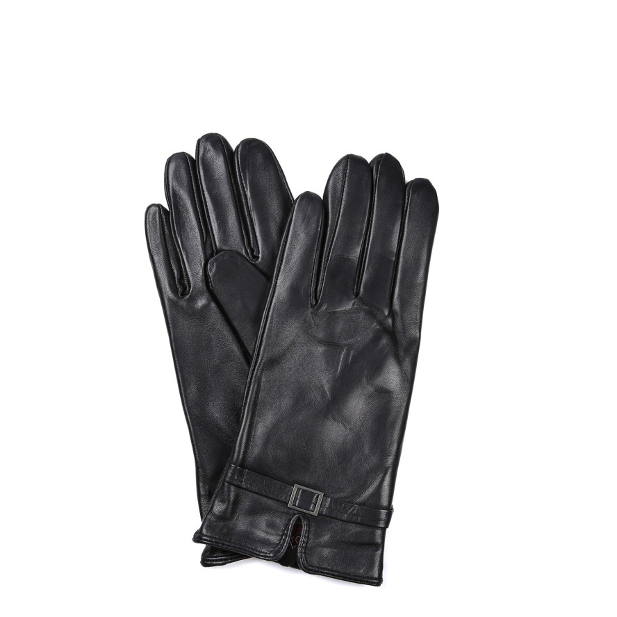 Рукавички сенсорні жіночі шкіра чорні КЛУЗО 929-173, фото 1