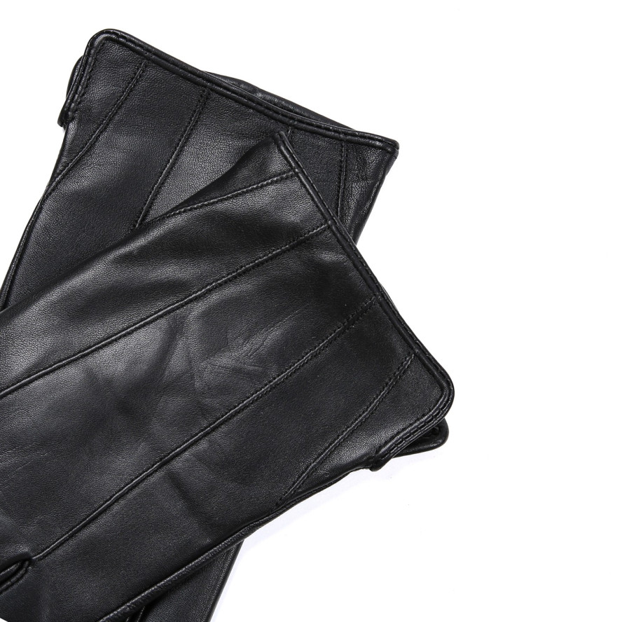 Рукавички сенсорні чоловічі шкіра чорні ФОКЕР 929-326, фото 3