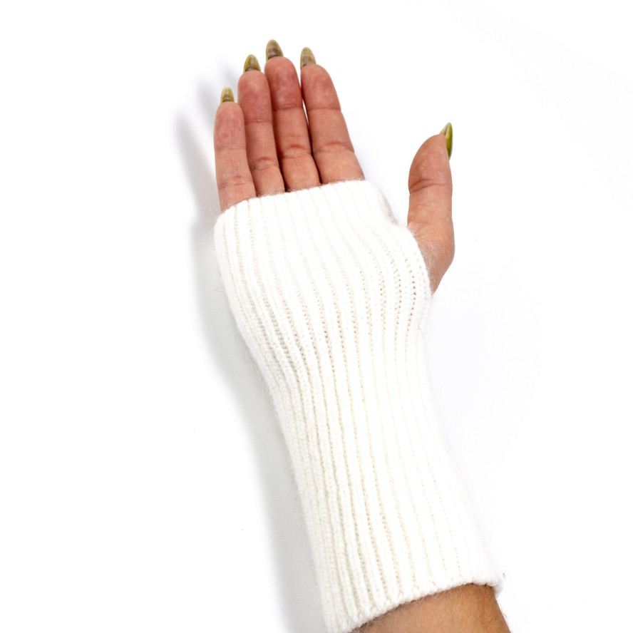 Мітенки жіночі віскоза з ангорою білі АННА 565-562, фото 4