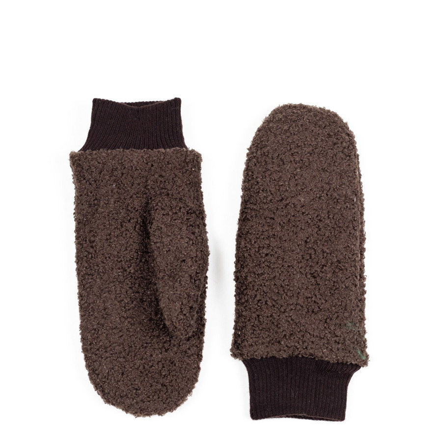 Рукавиці жіночі штучне хутро каракуль коричневі ХАРВІ 585-249, фото 2