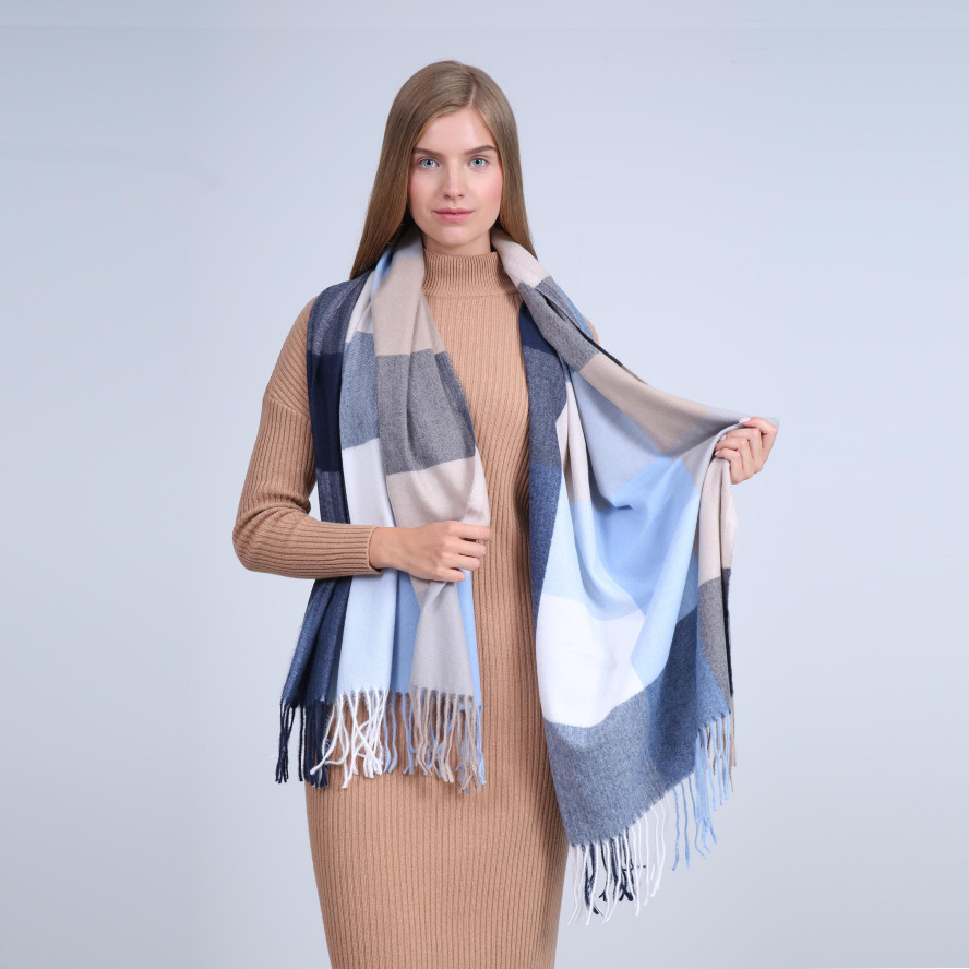 Палантин женский клетка шерсть JACKSON 349-423, фото 3