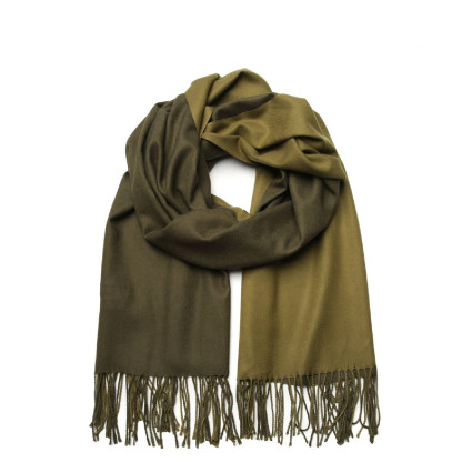 Палантин жіночий двосторонній кашемір хакі AIDEN 854-453 Палантин жіночий двосторонній кашемір хакі AIDEN 854-453