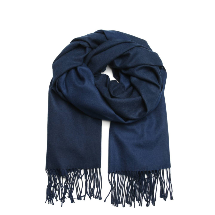 Палантин жіночий двосторонній кашемір синій AIDEN 210-142, фото 1