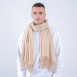 Палантин чоловічий однотонний кашемір бежевий EDWARD 210-302, фото 3