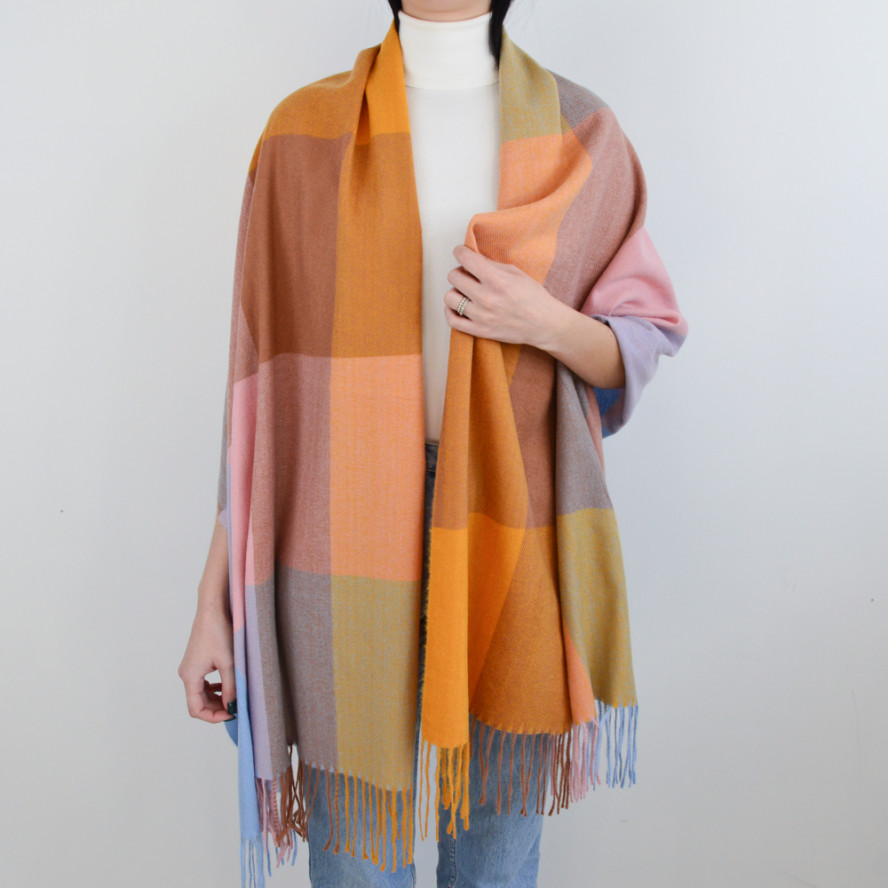 Палантин жіночий клітинка вовна JACKSON 641-007, фото 2