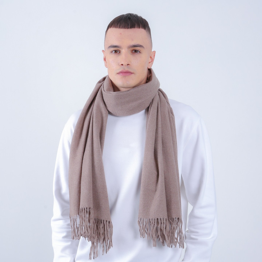 Палантин мужской однотонный кашемир коричневый EDWARD 676-290, фото 3