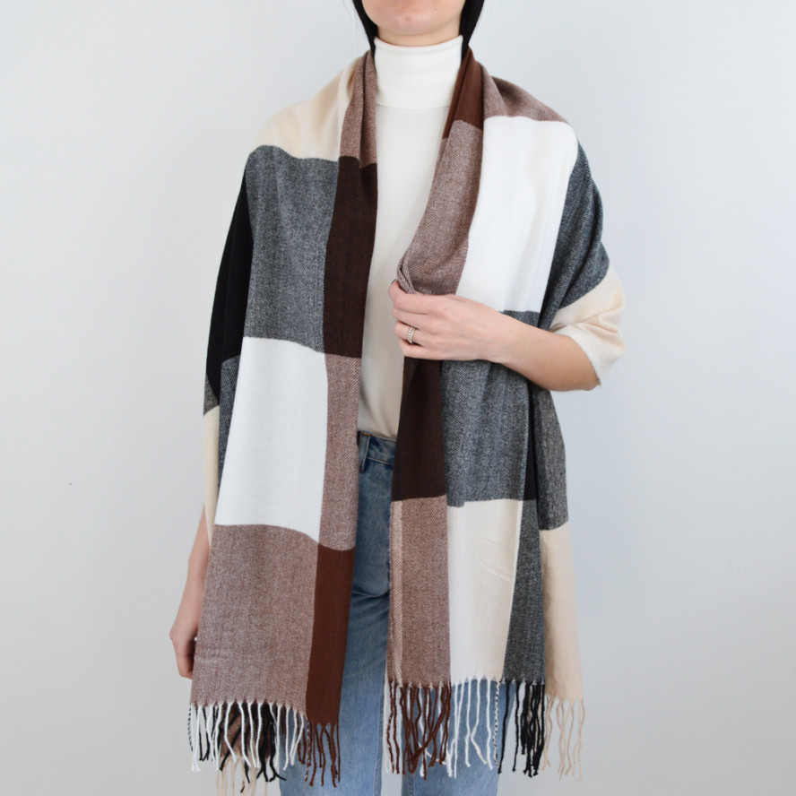 Палантин женский клетка шерсть JACKSON 686-022, фото 2