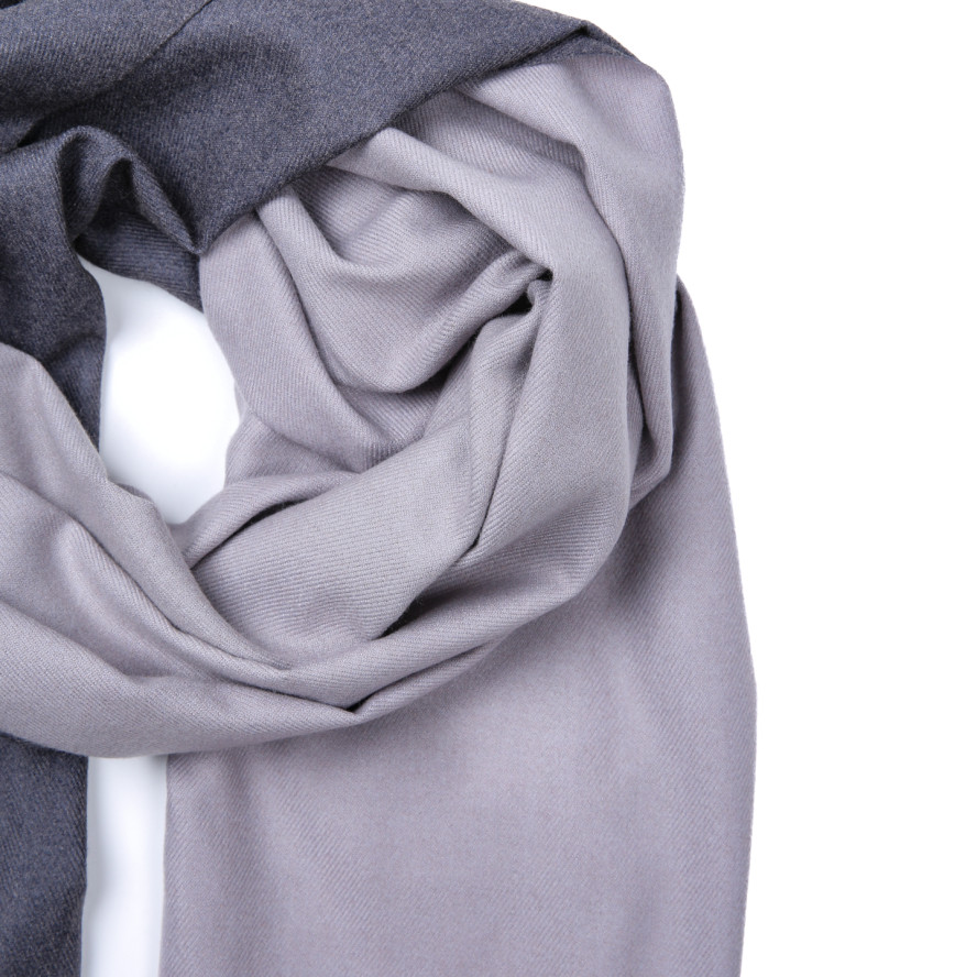 Палантин жіночий двосторонній кашемір сірий AIDEN 945-907, фото 2