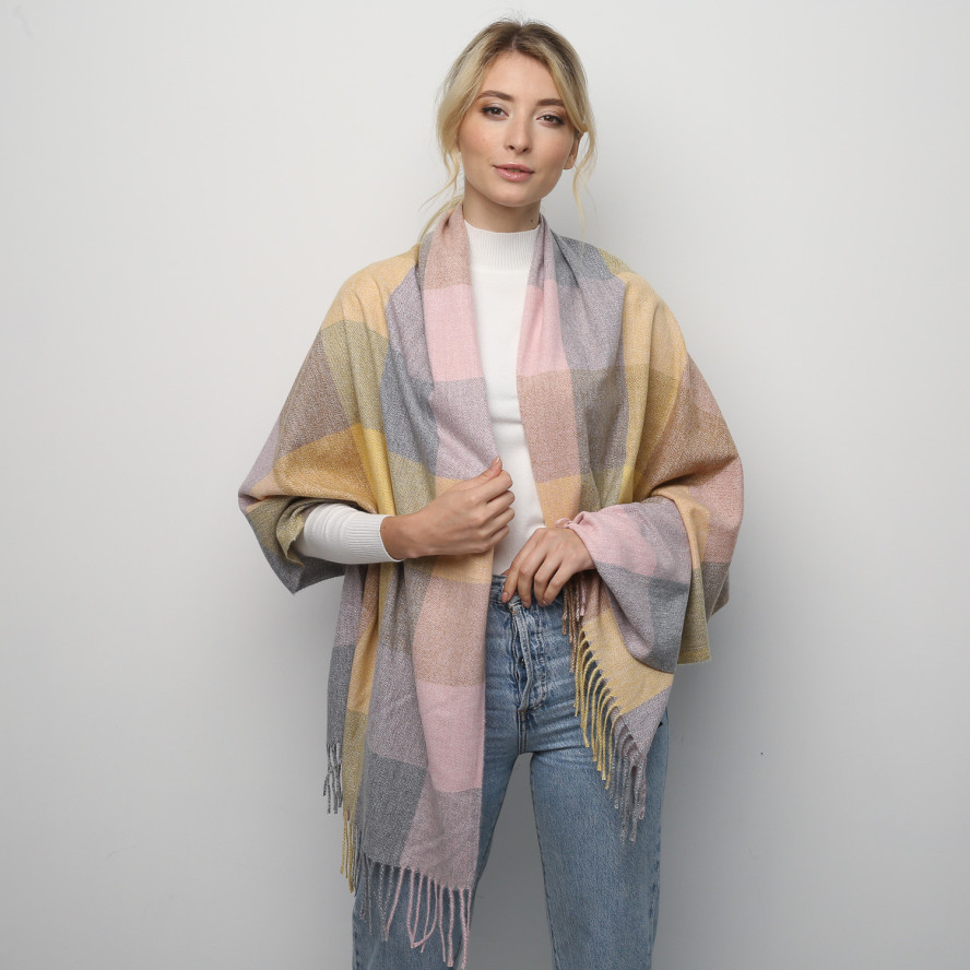 Палантин жіночий клітинка кашемір ADAIR 946-225, фото 2