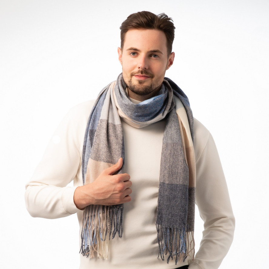 Палантин чоловічий клітинка кашемір ADAIR 946-256, фото 3