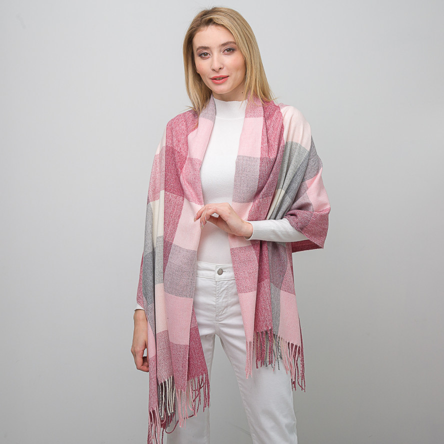 Палантин жіночий клітинка кашемір ADAIR 019-393, фото 4