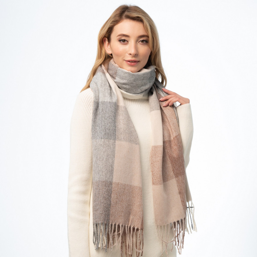 Палантин жіночий клітинка кашемір ADAIR 239-531, фото 4