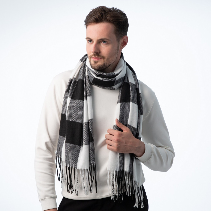 Палантин мужской клетка кашемир HUGHS 239-579, фото 3