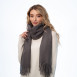 Палантин жіночий однотонний кашемір сірий HOWARD 254-831, фото 3